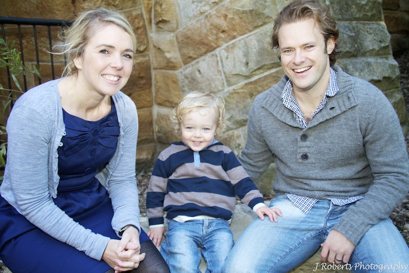Family portrait on bench - family portrait photography sydney